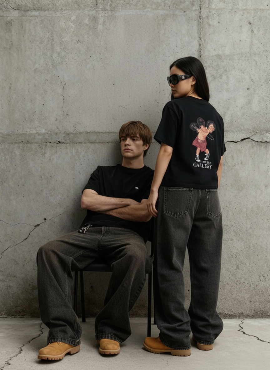 Retro black boxing tee